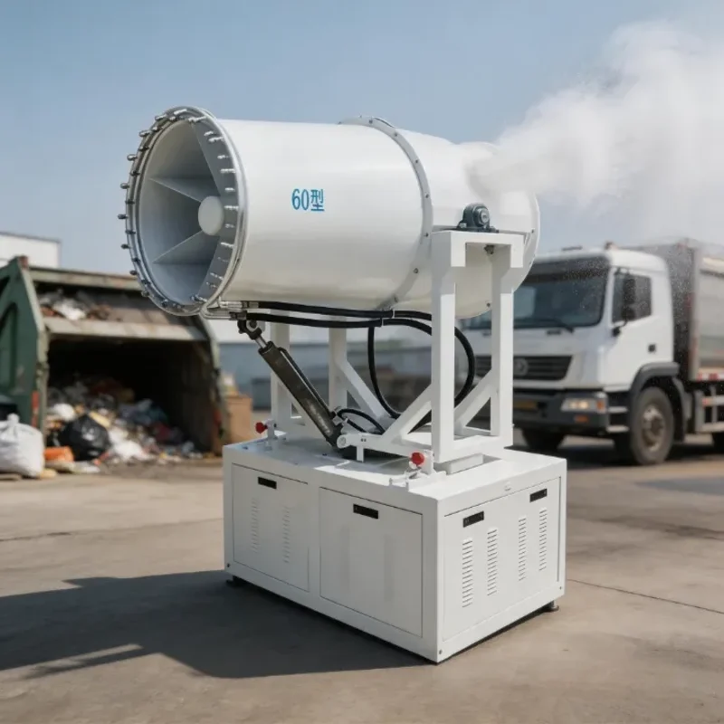 Fog Cannon Machine 20m Spray Scope Remote Control for Demolition Site Dust Reduction Mist Blower Equipment