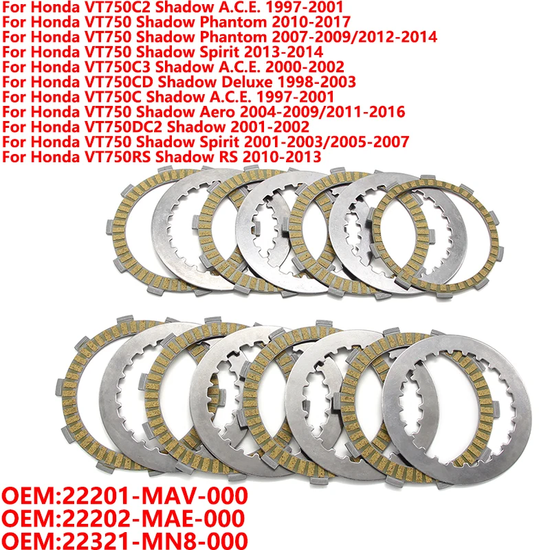 

Motor Clutch Friction Disc Plate Kit For Honda VT750C2 VT750 Shadow VT750C3 VT750CD VT750C For BENELLI BN600GT BN600i BN600R