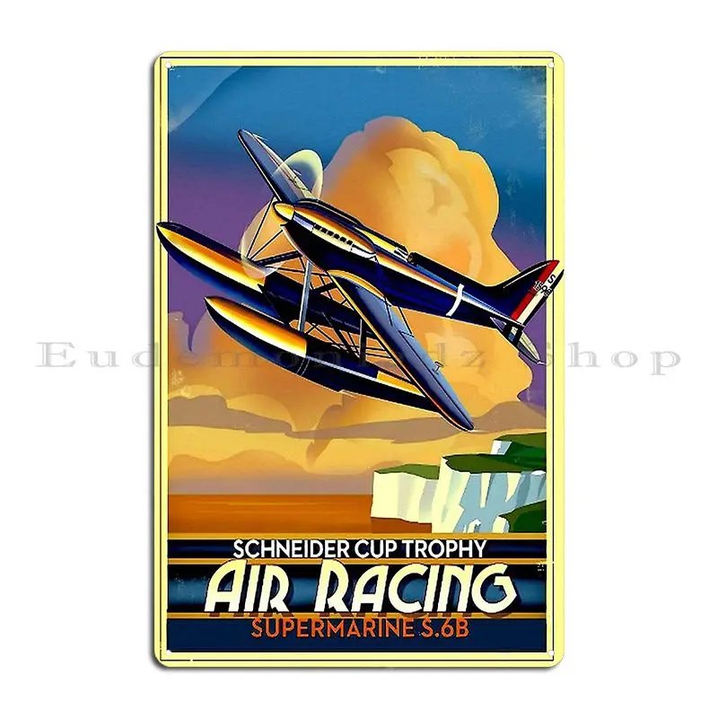 Air Racing Vintage Schneider Cup Advertising Print Metal Sign Painting Custom Cinema Garage Club Tin Sign Poster