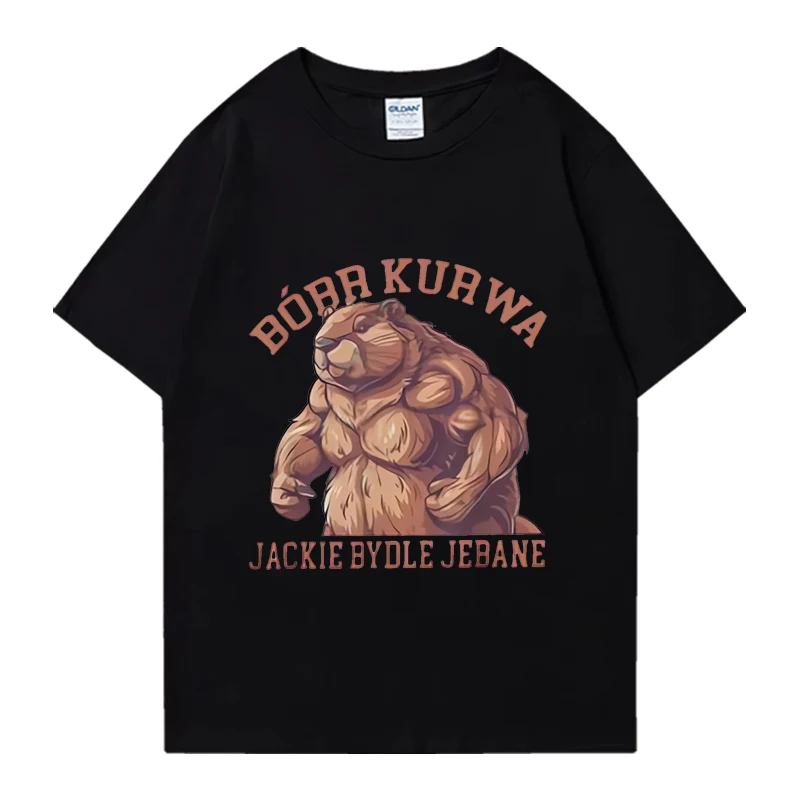 Bobr Kurwa Bober سمور الملابس تي شيرت الرجال النساء مضحك بولندا البولندية الحيوان ميمي الترفيه القطن قصير الأكمام ملابس الصيف