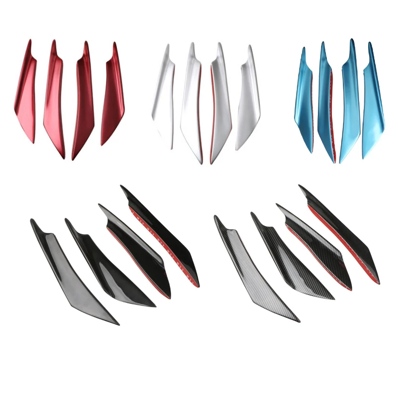 Car Modification Front Bumper Sport Wind Blade Carbon Fiber Pattern Blade Guide Wind Blade Front Bumper Spoiler