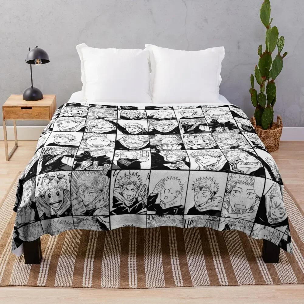 

Itadori yuji manga collage -black and white version Throw Blanket For Sofa Thin christmas decoration Blankets