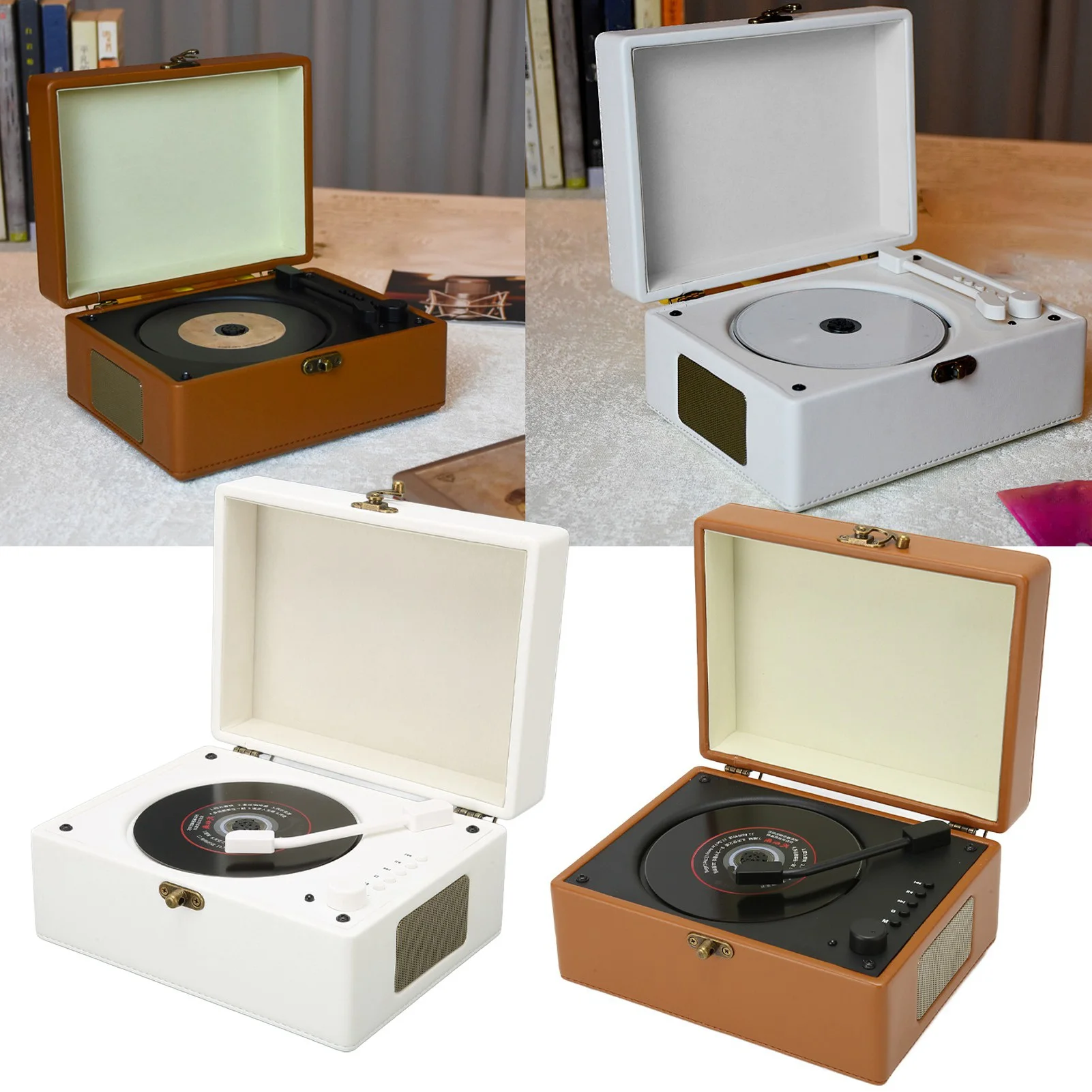 مشغل أقراص مضغوطة بلوتوث 3600 مللي أمبير في الساعة بطارية عالية السعة مشغل تسجيلات الأقراص المضغوطة سماعة الرأس جاك HiFi دعم AUX USB شحن سريع للمنزل