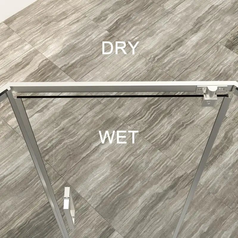 حاوية دش بمفصلات شبه بدون إطار بزاوية جديدة مقاس 34-1/8 بوصة × 72 بوصة، زجاج 5/16 بوصة (8 مم)، لمسة نهائية من الكروم