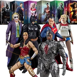 DC Original Justice League Anime Figure Bruce Wayne Superman Wonder Woman Joker Cyborg Action Figure Toys for Kids Gift Model