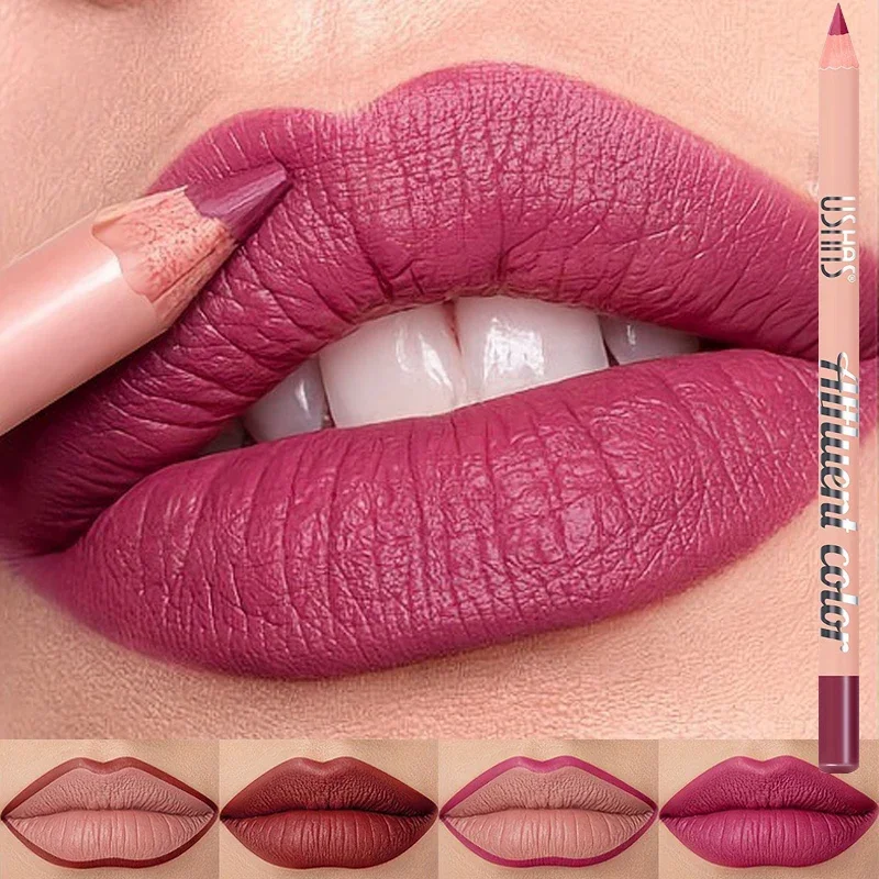 Waterproof Lasting Wooden Matte Lip Liner Pencil Dark Red Lips Makeup Nude Rose Purple Lip Liner Outline The Lips Contour Makeup