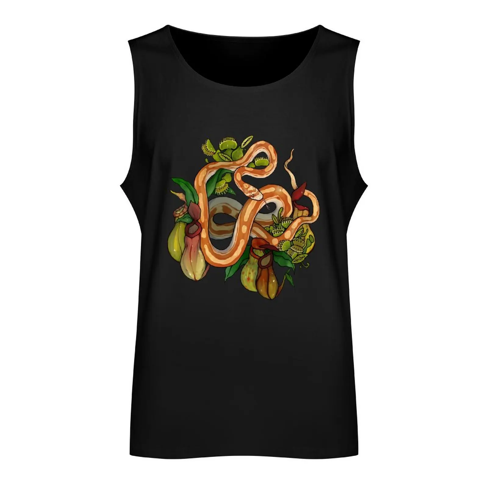 Corn Snake & Carnivorous Plants Tank Top Sleeveless T-shirt Man sleeveless shirt