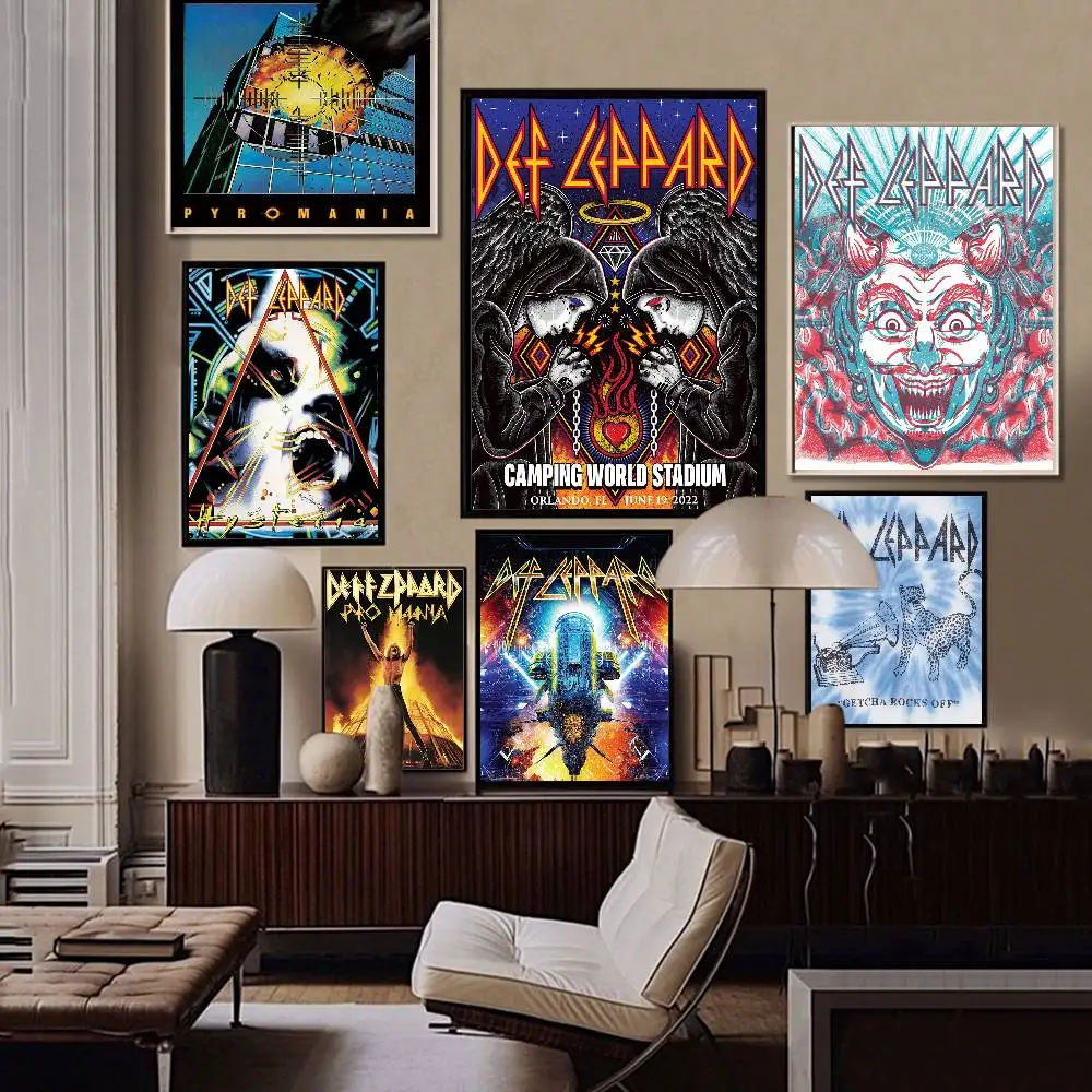 Pósteres clásicos de la banda Def L-leppard, carteles clásicos vintage, arte de pared de calidad HD, carteles Retro para decoración de paredes de la habitación del hogar