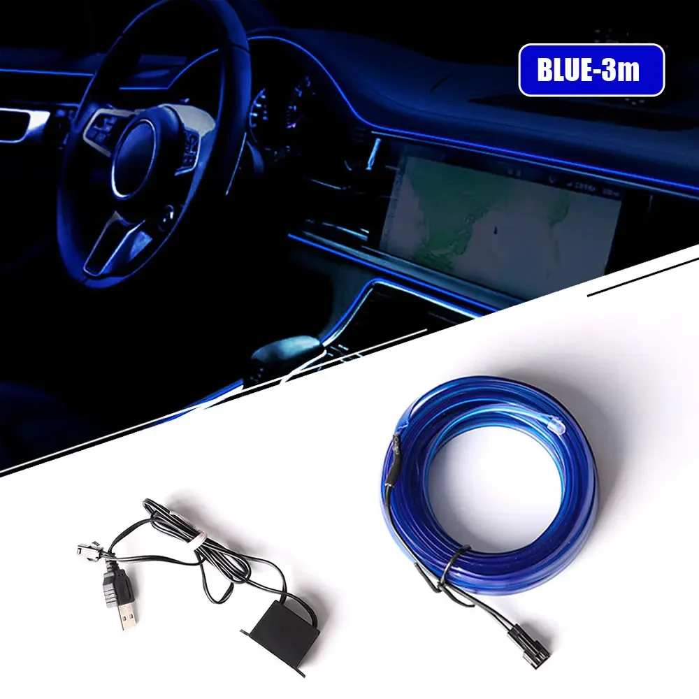 

Car Interior Trim Atmosphere Ambient Light Tube Strip LED Light for Car Flexible Neon Lamp Glow String Light Car Interior Strip