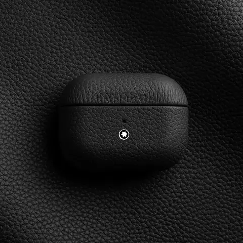 For AirPods 4 Pro 3 2 Premium Quality Business Sle 100% Italian Genuine Leather Bla Case Lychee Grain Earphone Shockproof Cover