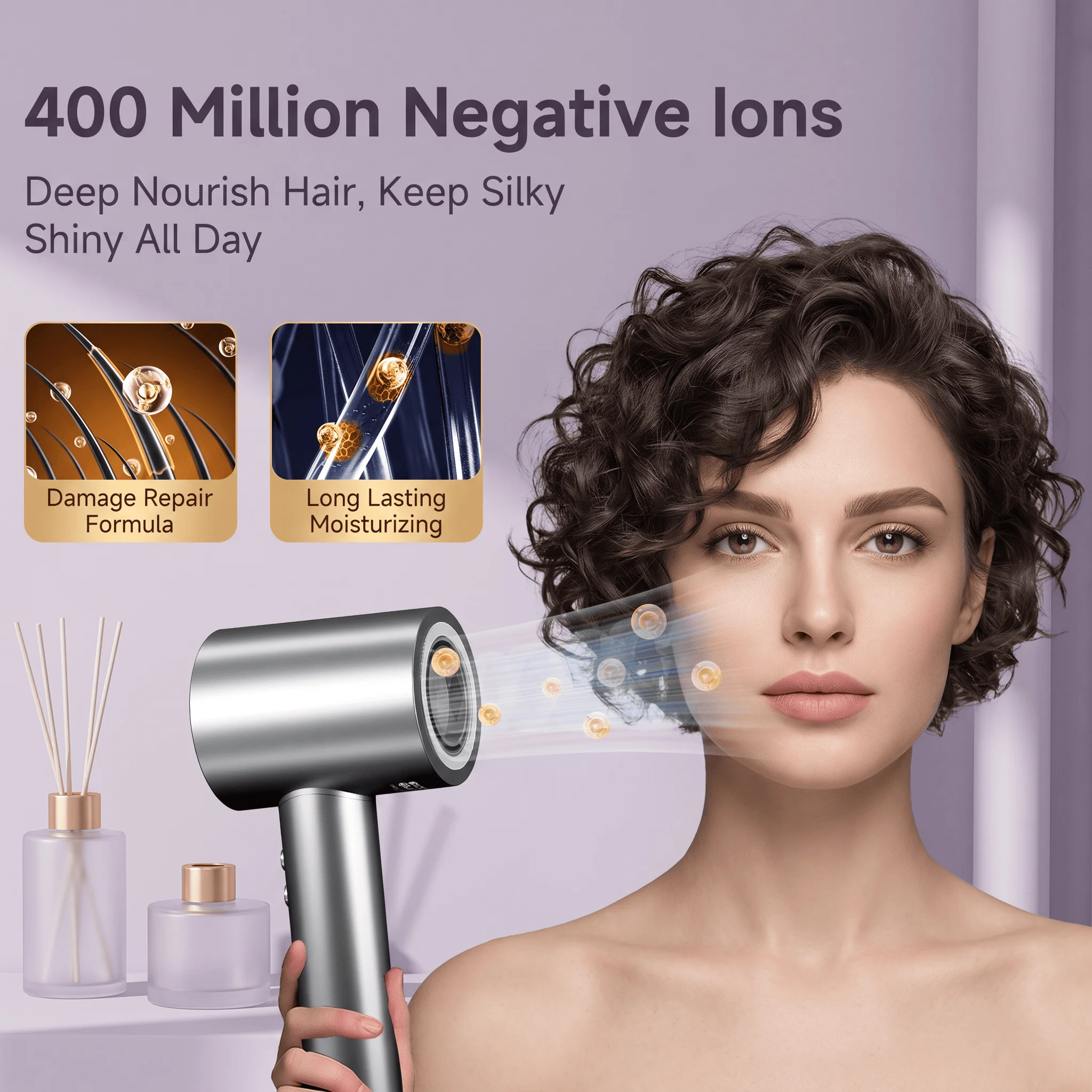 Низкошумный плазменный фен с в – обзор и цена Hair Blow Dryer Low Noise Powerful