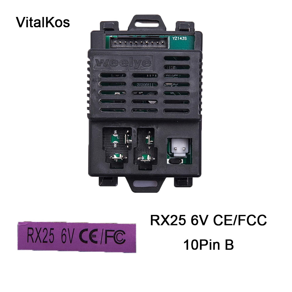 Vitalkos weelye ตัวรับสัญญาณ RX25 6V 12V (อุปกรณ์เสริม) รถยนต์ไฟฟ้าของเด็กตัวรับสัญญาณคุณภาพสูงเครื่องส่งสัญญาณบลูทูธ2.4กรัม