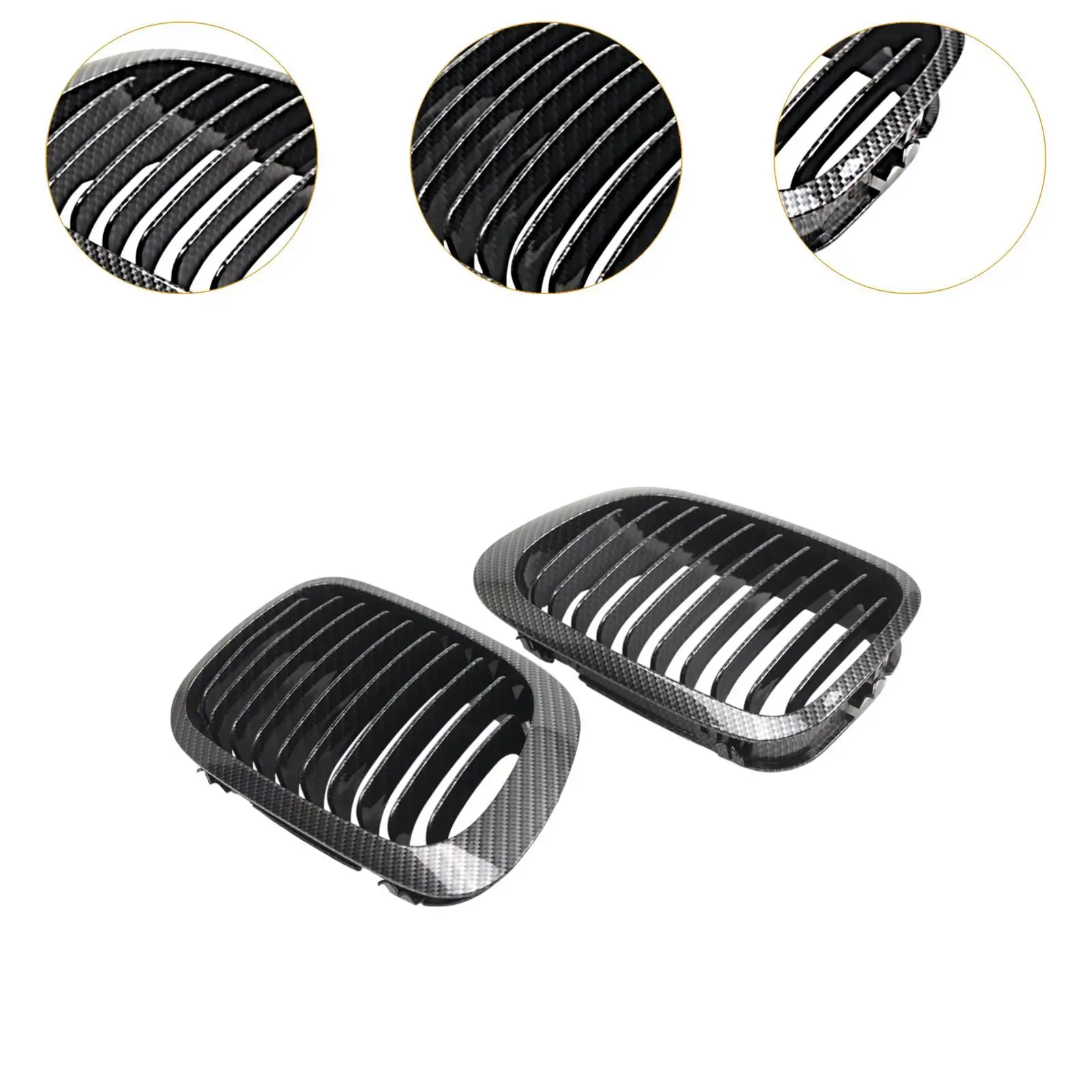 2x قطع غيار شوايات الكلى الأمامية للديكور الخارجي سهلة التركيب 51138208686   لملحقات السيارات BMW E46