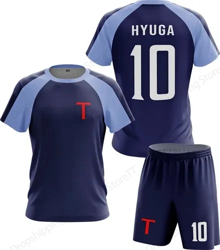 

Мужские комплекты Джерси Капитан Цубаса Вакабаяши Футболка с 3d принтом и коротким рукавом + короткий комплект из 2 предметов Спортивный костюм на открытом воздухе