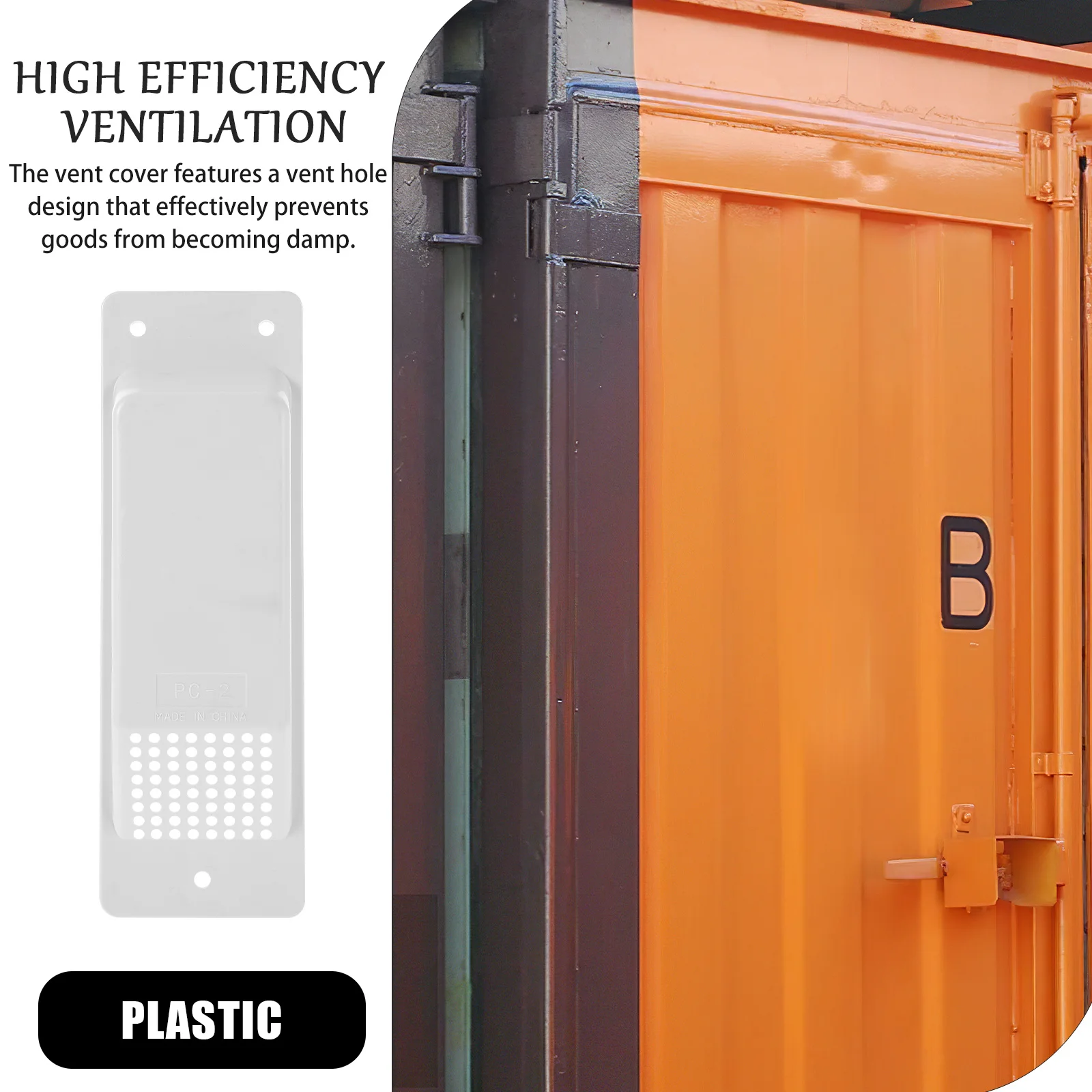 4 قطعة تنفيس البلاستيك لحاوية الشحن عالية الكفاءة التهوية تنفيس غطاء مقاومة للرطوبة تصميم الصرف شاحنة بضائع