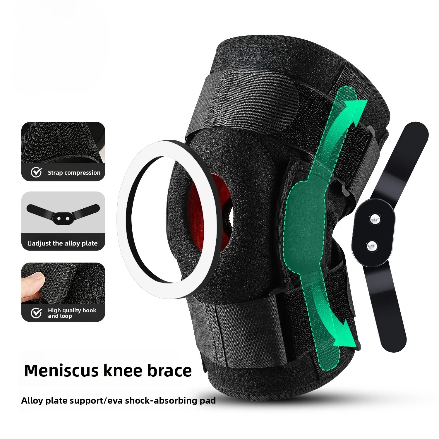 منصات الركبة الرياضية الخارجية الجديدة سبائك الألومنيوم دعم سيليكون امتصاص الصدمات حماية الركبة حزام معزز عالمي