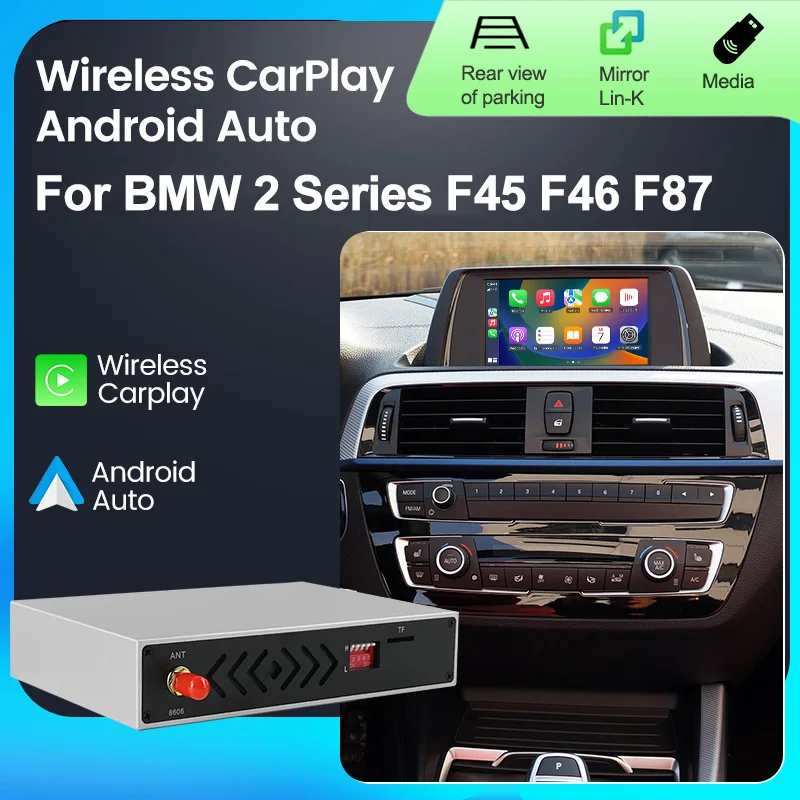 NaviFly OEM CarPlay Android Auto Box для BMW серии F45 F46 F87 NBT EVO 2013-2019, обновленный беспроводной/проводной интерфейс