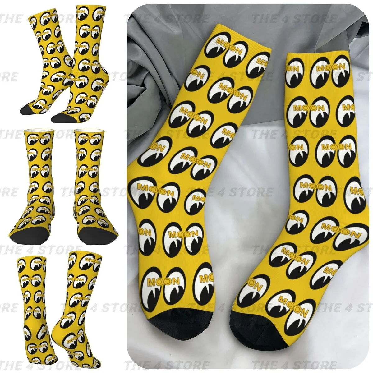 

High elasticity polyester fiber 3D printing cosy Unisex Outdoor Mooneyes Moon Equipped Classic Interesting Four Seasons Socks