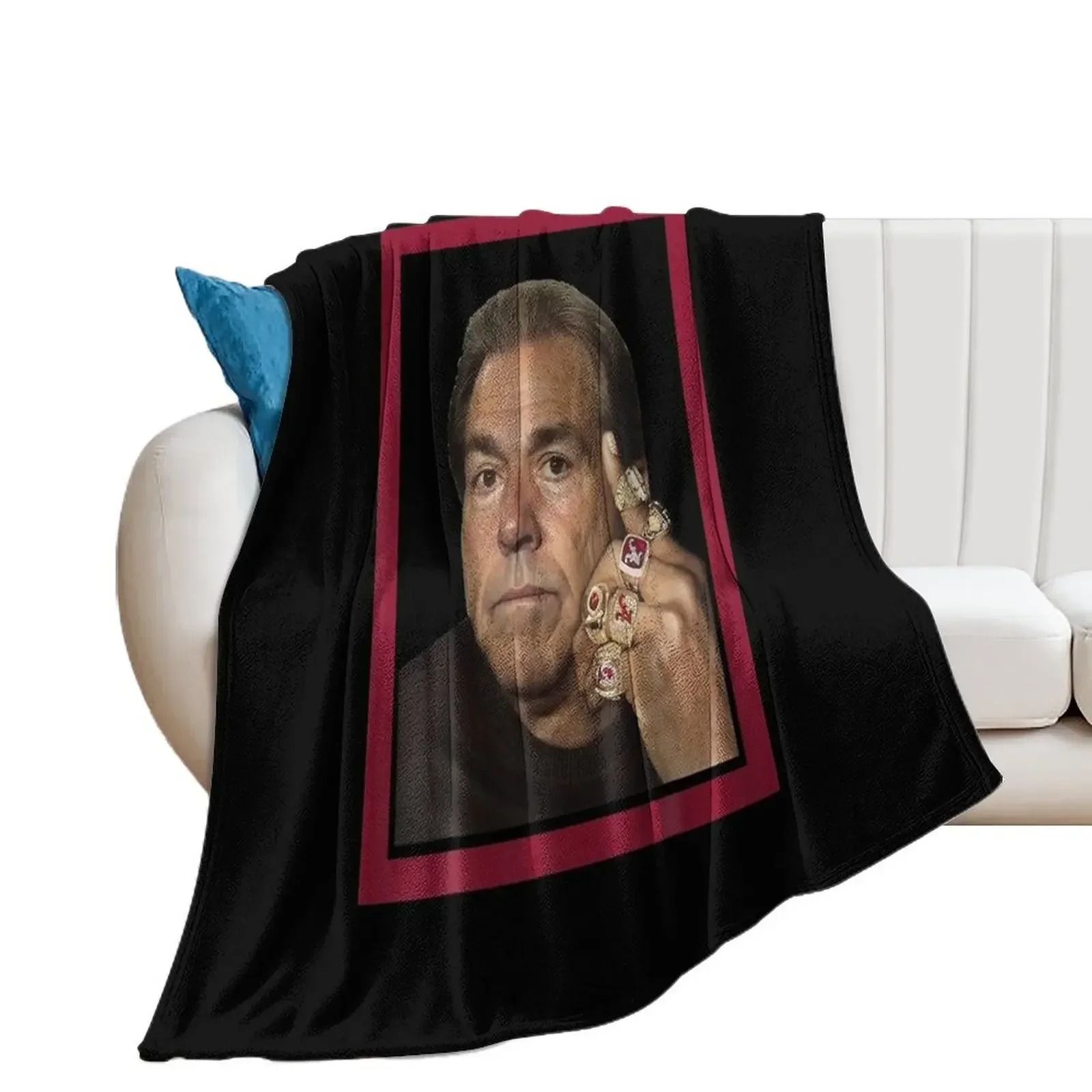 NICK SABAN COLLEGEE Throw Blanket Plaid on the sofa Extra Large Throw Picnic Blankets