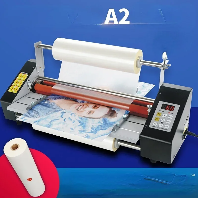 220V 4 Rollers A2 Paper 44cm Hot Roll Laminating Machine Laminator Adjust Speed