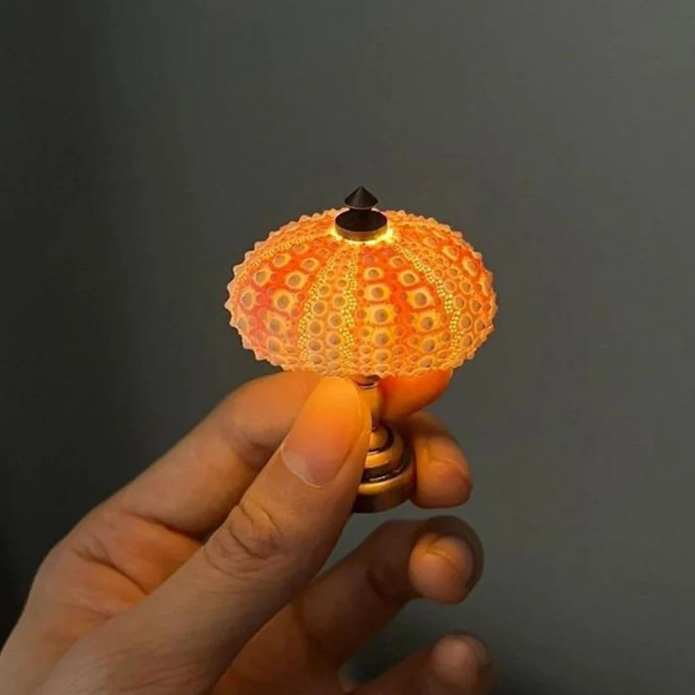 Novelty Mini DIY Retro Sea Urchin Night Lamp Lighting Handmade DIY Ornaments for Doll House Lights Accessories Birthday Gifts