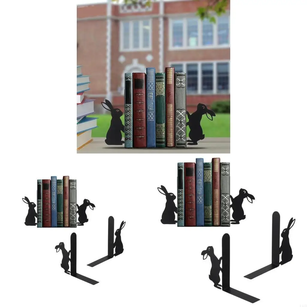 

F42D Books Holders Table Picture Album Holders for Displaying Books Hollow Books Stand, Elegant Design Bookends Bookshelfs