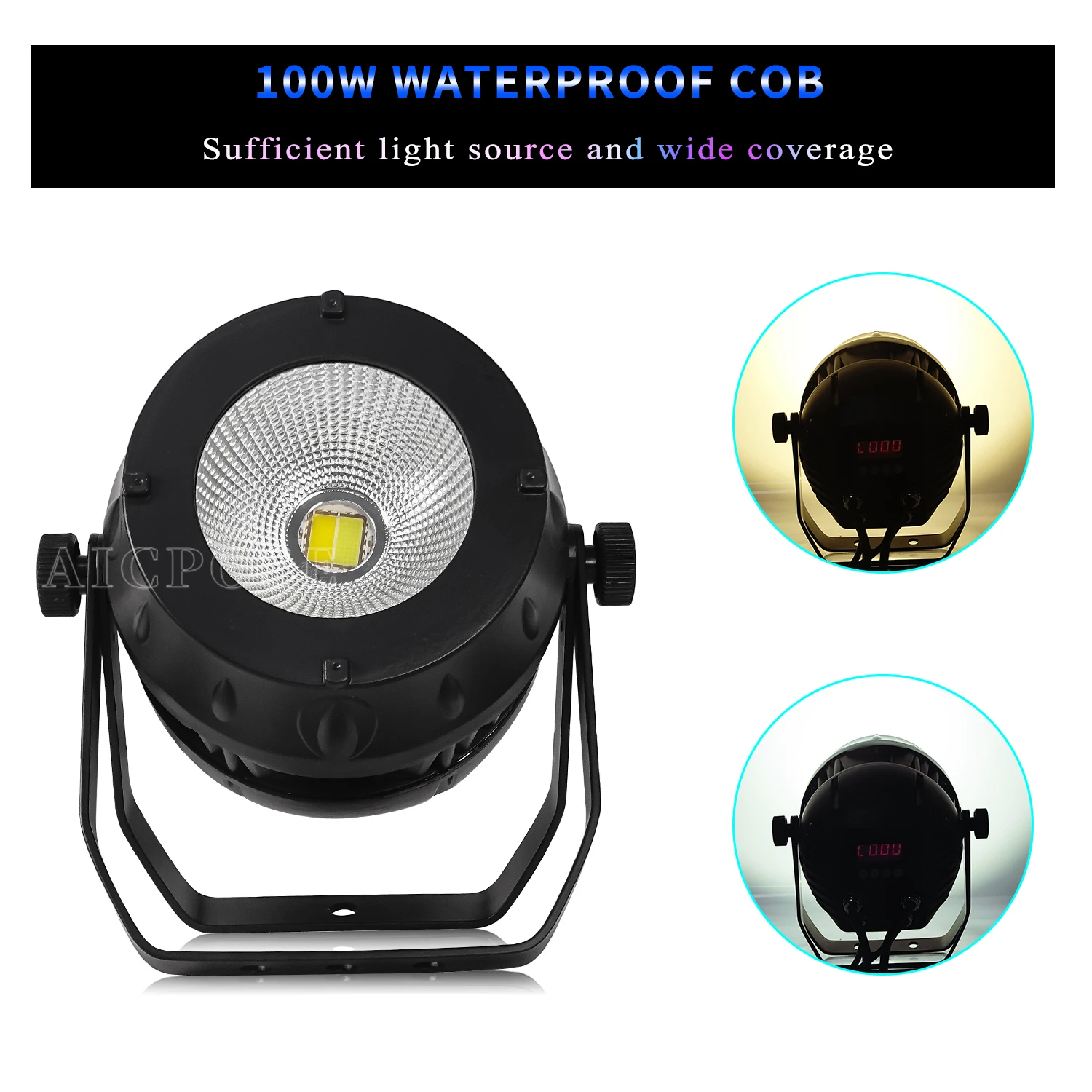 100W COB Spectator Light IP65 Waterproof Par Light Outdoor Waterproof Light Cold White Warm White DJ Disco Stage Lighting