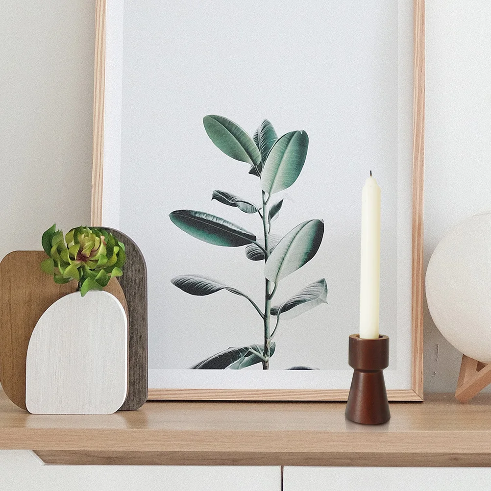 

2Pcs Household Candlestick Natural Wood Finish Candleholder for Cozy Living Space Wedding Event Decoration Wooden Candlestick