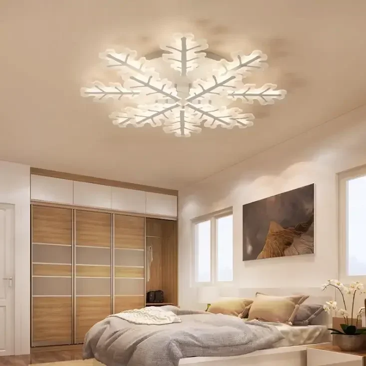Snowflake led ceiling lights kitchen fixture modern ceiling lamps for living room surface mount bedroom ceiling chandelier light
