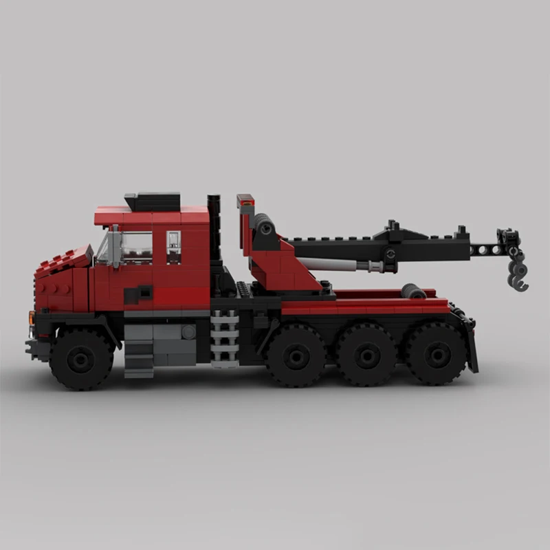 City Service Car Model MOC Building Bricks Heavy Duty Truck Crane Modular Technology Gifts Holiday Assemble Children Toys Suit