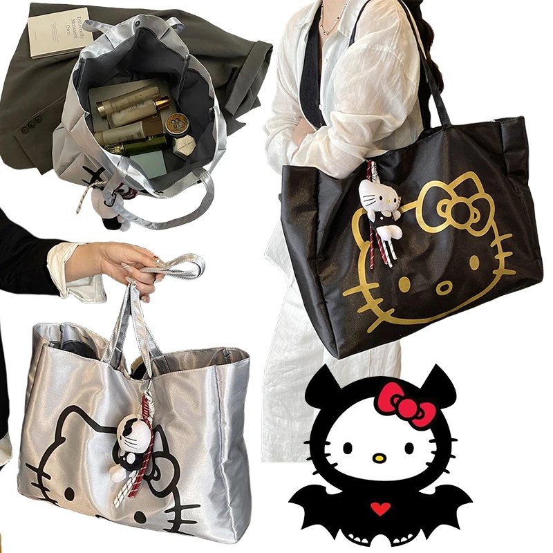 

Sanrio Hello Kitty сумка через плечо персонализированная сумка большой вместимости аниме универсальная дорожная сумка для девочек сумки для покупок