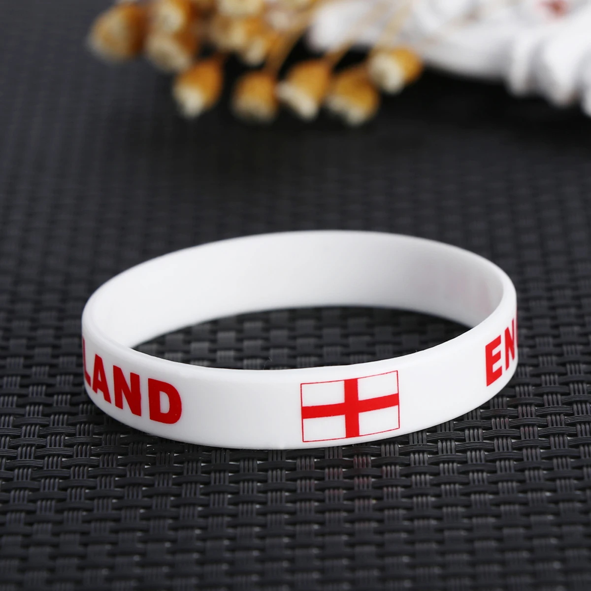 

6Pcs Silicone Country Wristband Durable Soft Comfortable Sports Bracelet for Soccer Football Games Fans Cheering Flag