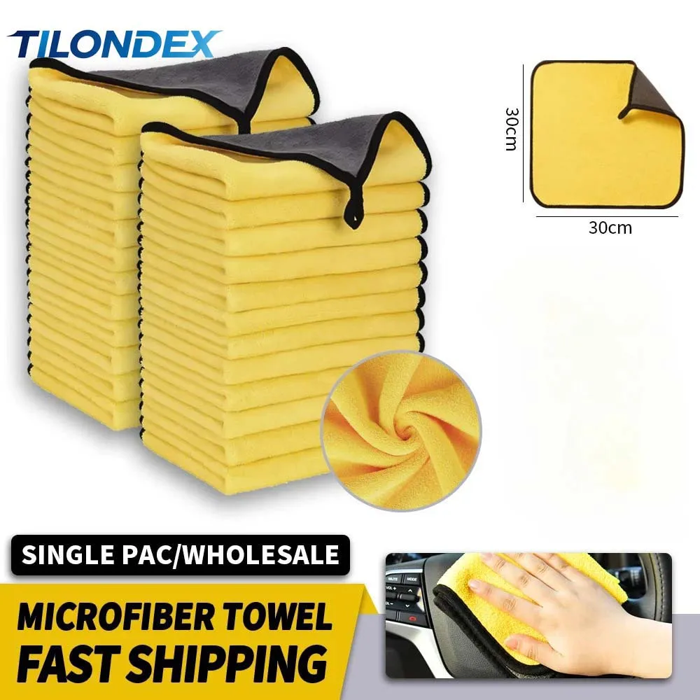 

1/2pcs Super Absorbent Coral Fleece Car Drying Towel Lint-Free Auto Cleaning Cloth for Vehicle