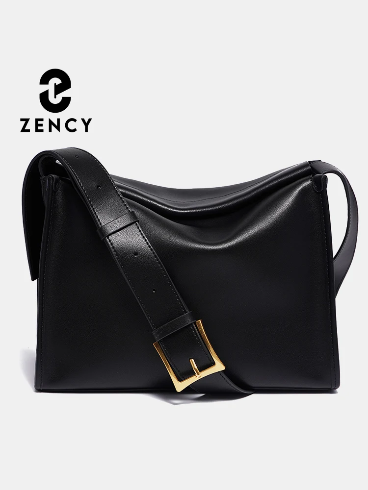 

Zency Women Crossbody Messenger Bag Genuine Leather Large Capacity Luxury Designer Vintage Handbag Sac Minimalism Shoulder Bags