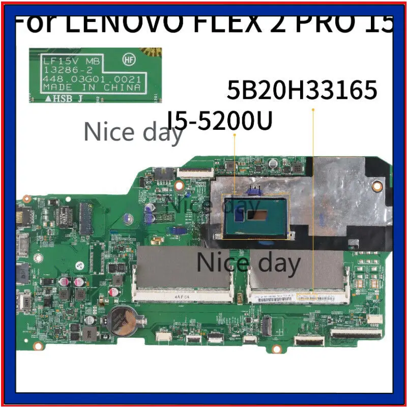 For LENOVO Edge 15 I5-5200U Mainboard 13286-2 448.03g01.0021 5B20H33165 SR23Y