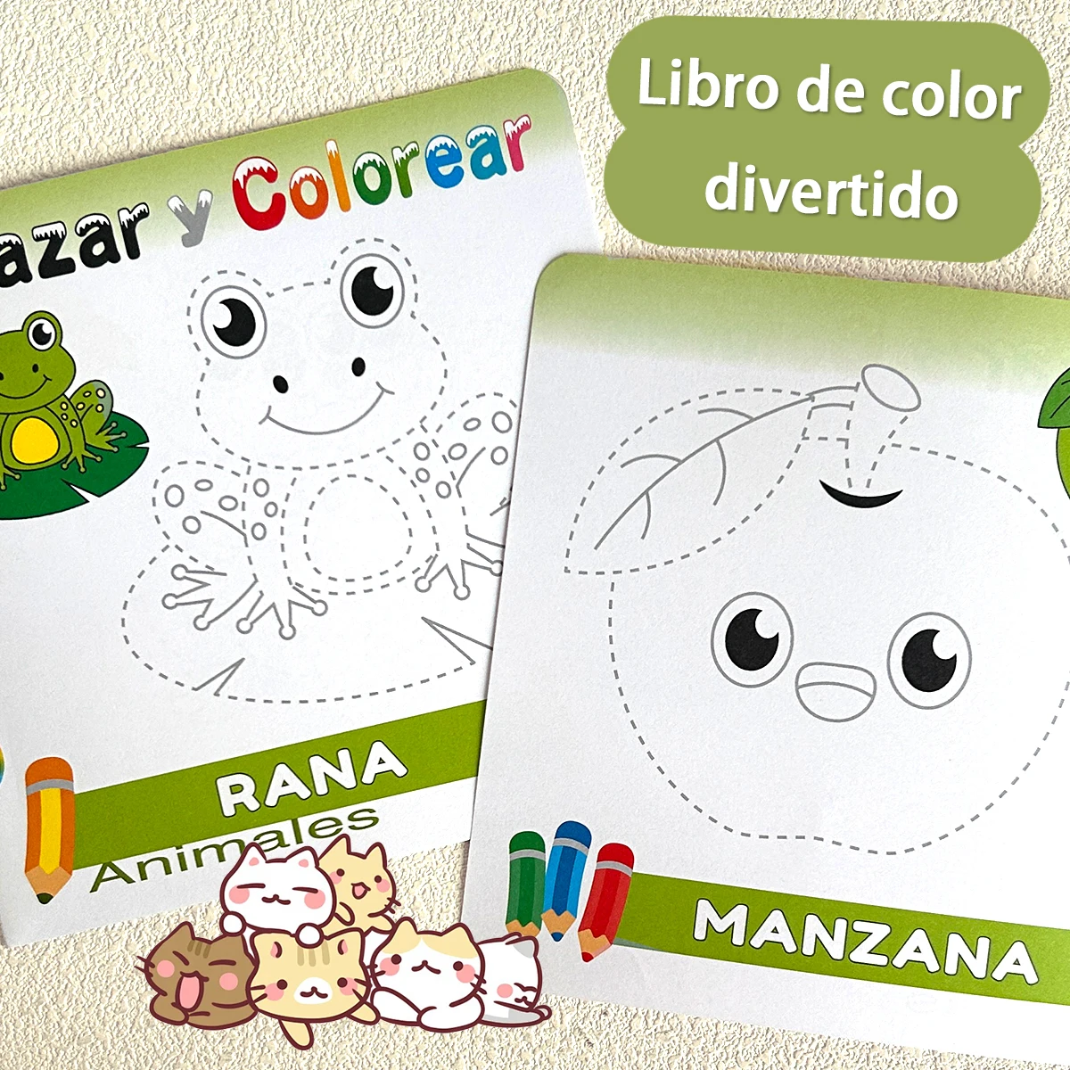 Set of 10 Tracing & Coloring Books, Fun Educational Line Art Designs with Animals, Fruits & Vehicles for Kids