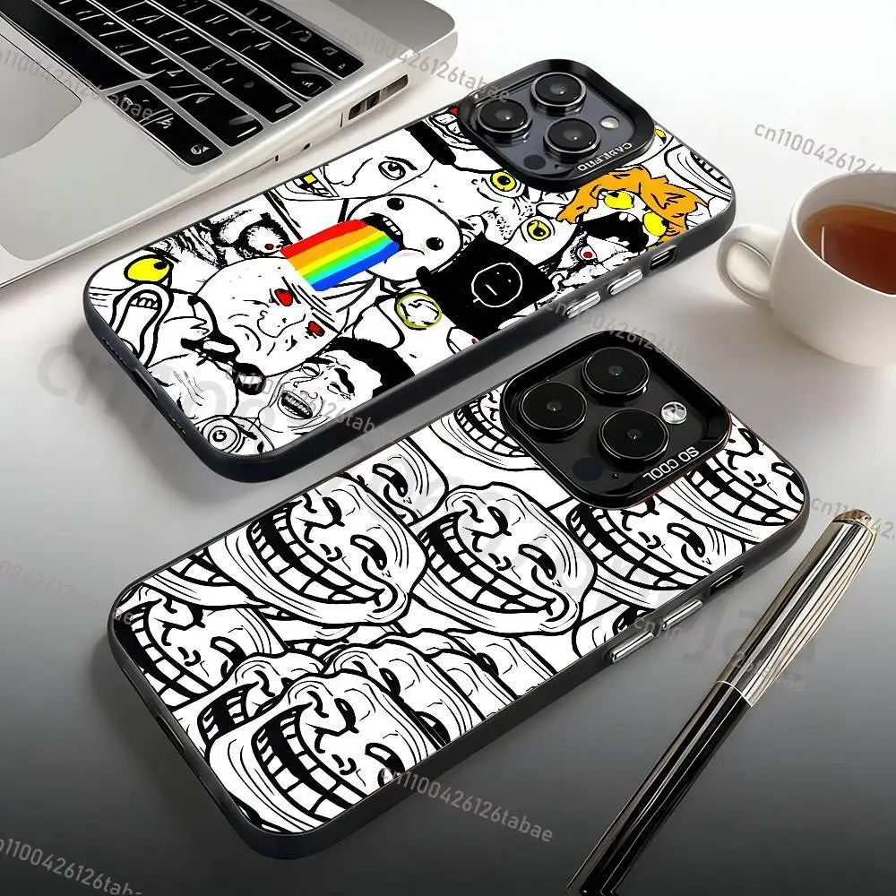 

Funny T-Trollfaces Comics Memes Phone Case For iPhone 17,16,15,14,13,12,11,Pro,Max,Plus,Mini Candy Matte Shockproof Cover
