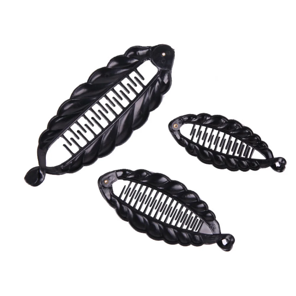 Simple Black Ponytail Holders for Women Girls Fish Shaped Hair Clips Claws Banana Clips Crabs Women Hair Styling Tools Wholesale