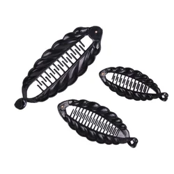 Simple Black Ponytail Holders for Women Girls Fish Shaped Hair Clips Claws Banana Clips Crabs Women Hair Styling Tools Wholesale