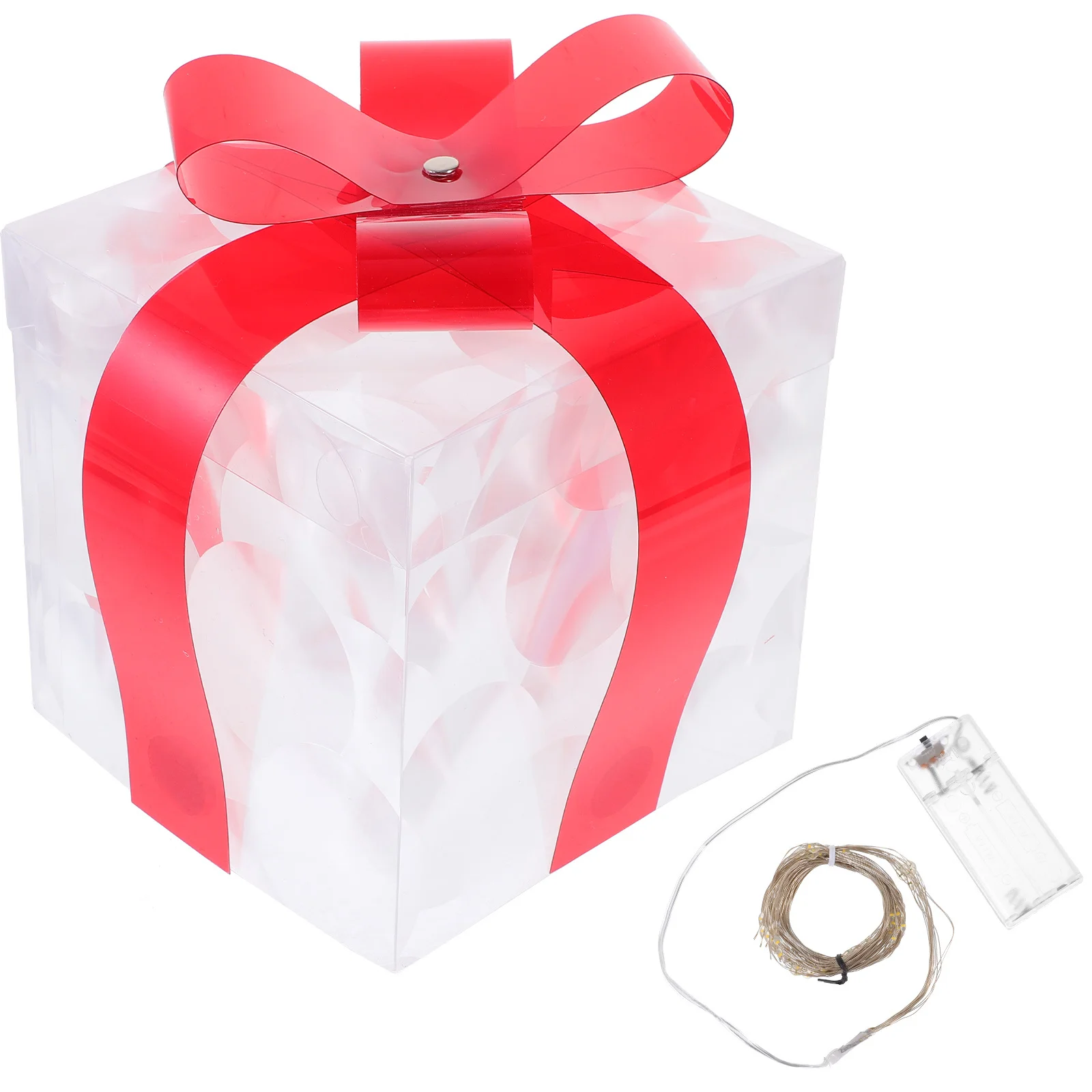 أضواء عيد الميلاد الزخرفية الأقواس المعدنية زينة شجرة PVC داخلي عطلة هدية صندوق عيد الميلاد زخرفة الإضاءة لوازم الأعياد