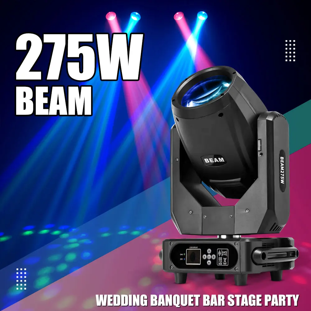 275W Bulb Beam Moving Head Lighting With 8+16+24 Pirm DMX 512 Control For DJ Disco Party Wedding Nightclub