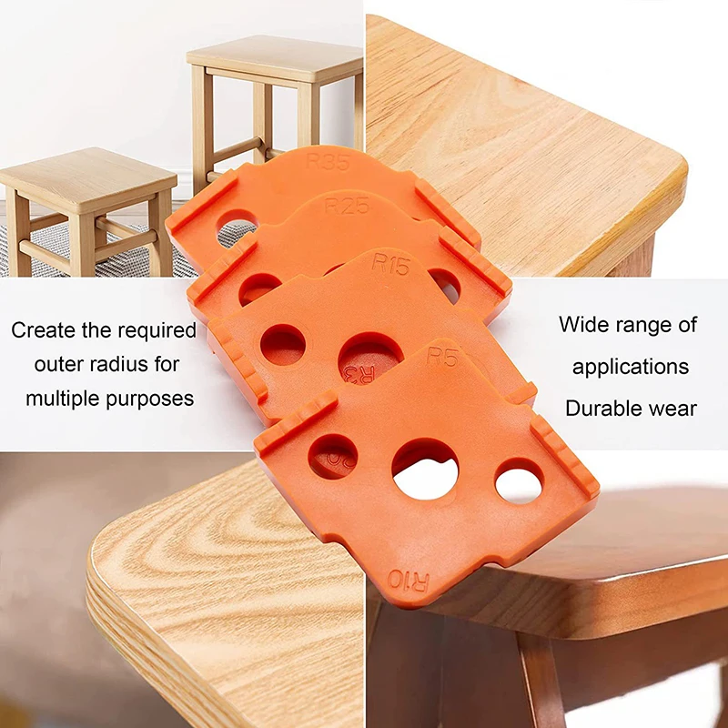 Modelli di raggio d'angolo del Router per la lavorazione del legno Jig R5 a R40 Routing angoli curvi fresatura Radian circolare strumento ABS ad alta durezza