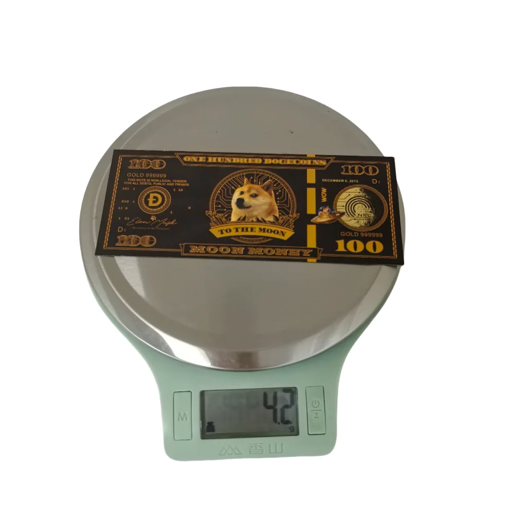 جميلة سوداء مائة Dogecoins القمر المال إلى القمر الأوراق النقدية المشفرة #6