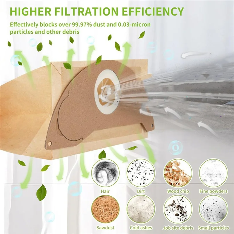 أكياس فلتر الورق الرطب والجاف A05G لنماذج المكنسة الكهربائية Karcher WD 2 MV 2 WD 2.200 WD 2.550 WD2.250 - 6.904-322.0، 69043220