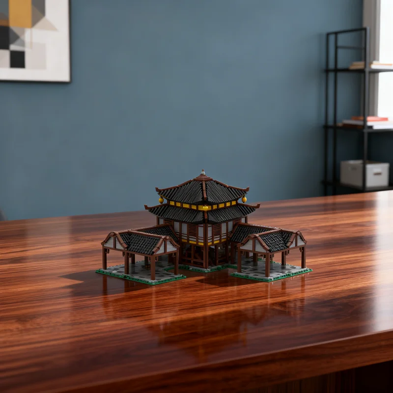 

6676pcs MOC Age Of Empires Town Center East Asian Games Model Building Blocks Creative DIY Gift Display Decor Assemble Premium