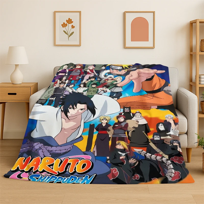 Retro Anime N-Naruto Cartoon I-Itachi Flannel Throw Blanket,Warm Cozy Blanket for Bed,Sofa,Couch,Bedroom,Living Room,Office,Gift