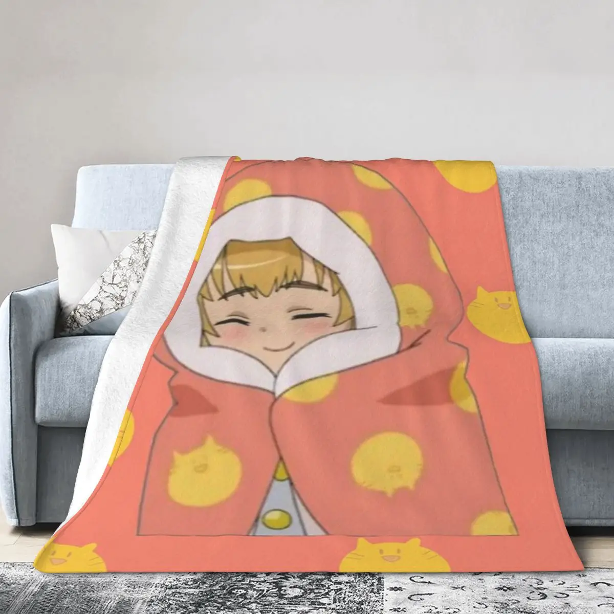 Armin Futon Junior High Blanket Soft Warm Flannel Throw Blanket Cover for Bed Living room Picnic Travel Home Couch