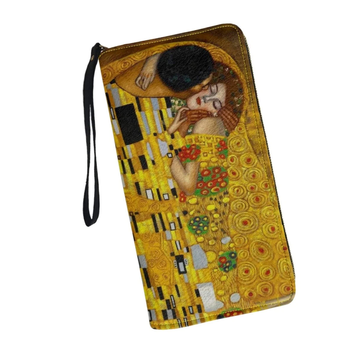 Carteras de diseñador de pintura al óleo Kiss/Waterlily para mujer, Gustav Klimt/Monet, monedero informal de cuero PU para niñas adolescentes, portátil