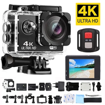 Ultra HD 4K Action Camera wifi 2.0 Screen 30FPS 30FPS Waterproof Helmet Cameras Remote Control Mini Sports Camera Video Camera