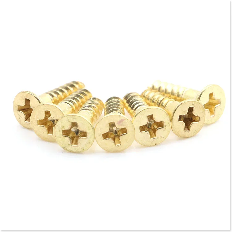 1Best 20pcs M3 Brass Self-tapping Screw Cross Furniture Woodworking Screws Material Bolt Bolts 6mm-20mm Length